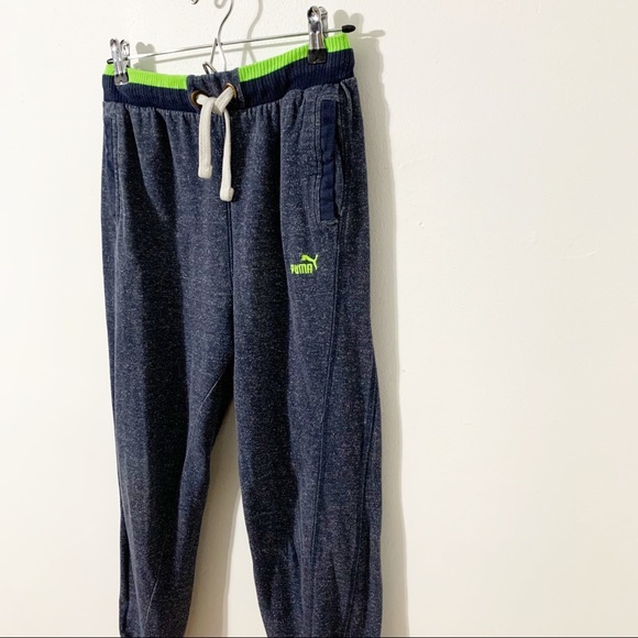 Puma Youth Joggers Banded with Drawstring Waistline Cuffs Side Pockets 🟦🟩⬜️ - Picture 2 of 10